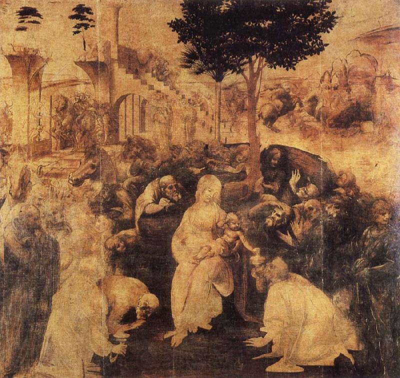 Leonardo  Da Vinci Adoration of the Magi France oil painting art